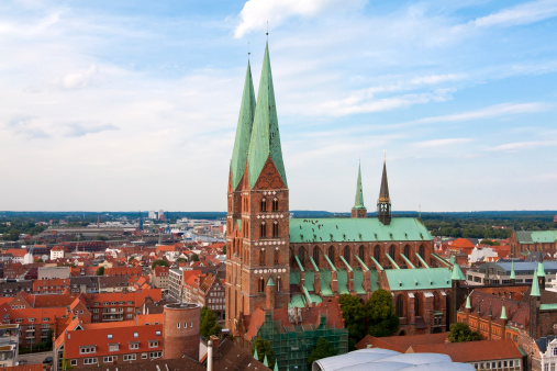View to the St. Mary's Church, Lubeck