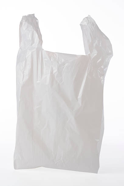 istock Isolated shot of used plastic bag on white background 185309087