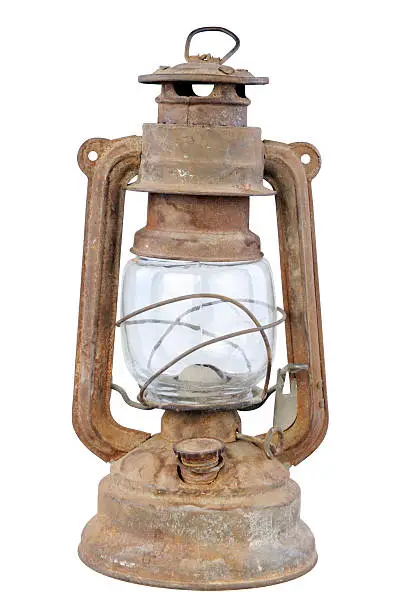 Old lantern on white bakground.