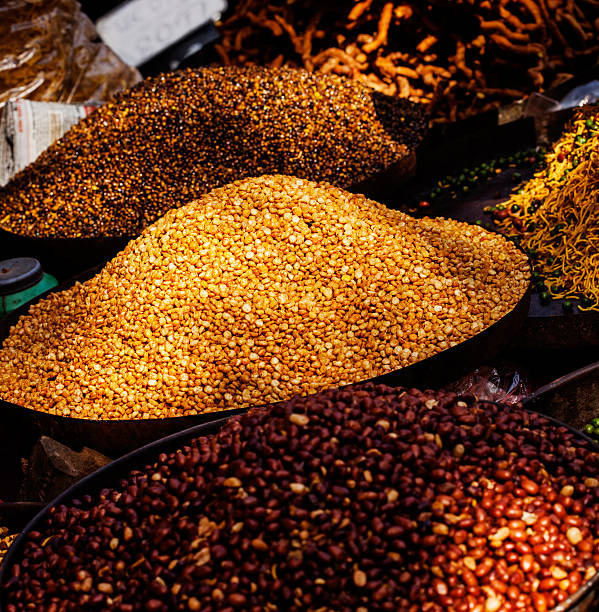 various spices at a street market