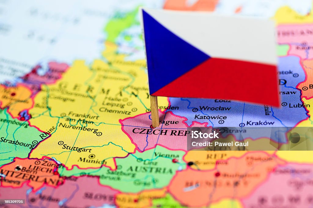 地図とチェコ共和国国旗 - チェコ共和国のロイヤリティフリーストックフォト