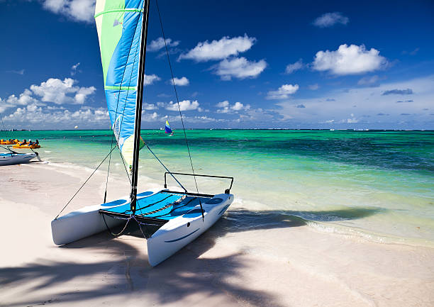 Sailboat at Caribbean sea. Image was taken in Punta Cana