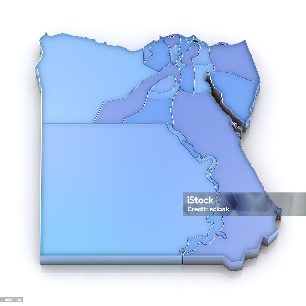 エジプトマップ、管理部門 - 3Dのロイヤリティフリーストックフォト