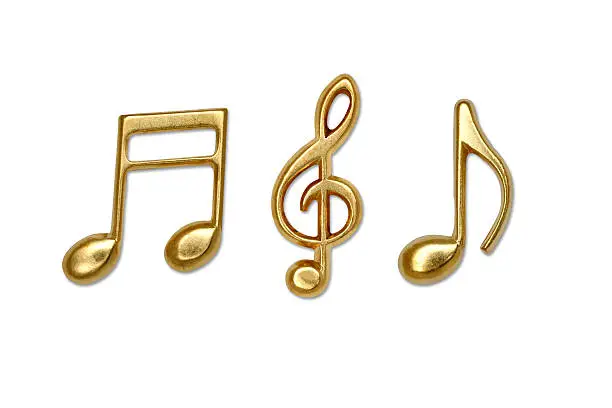 Gold Metallic music note.