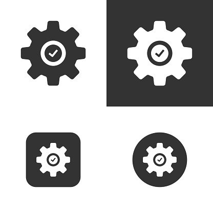 Cogwheel. Solid icon that can be applied anywhere, simple, pixel perfect and modern style.
