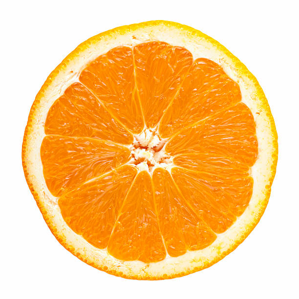 Slice of orange Slice of orange isolated on white slice of food stock pictures, royalty-free photos & images