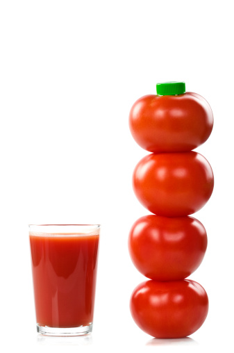 Tomato bottle isolated on white