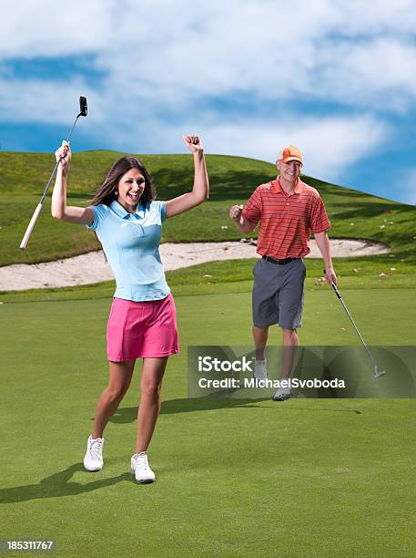 Golfer Celebration Stock Photo - Download Image Now - Golf, Adult, Adults Only