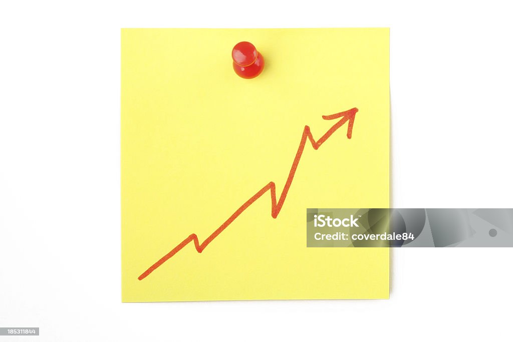 Progress Diagram Note Progress Diagram sticky note isolated on white background. Adhesive Note Stock Photo