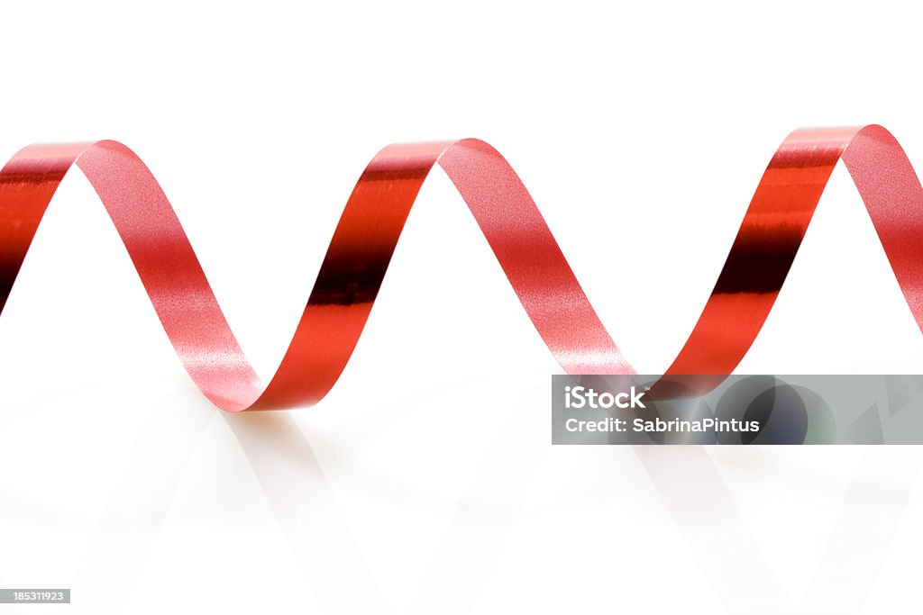 red spiral on white Award Ribbon Stock Photo