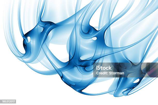 Abstract Blue Organic Shape Stock Photo - Download Image Now - Nerve Cell, White Background, Organic