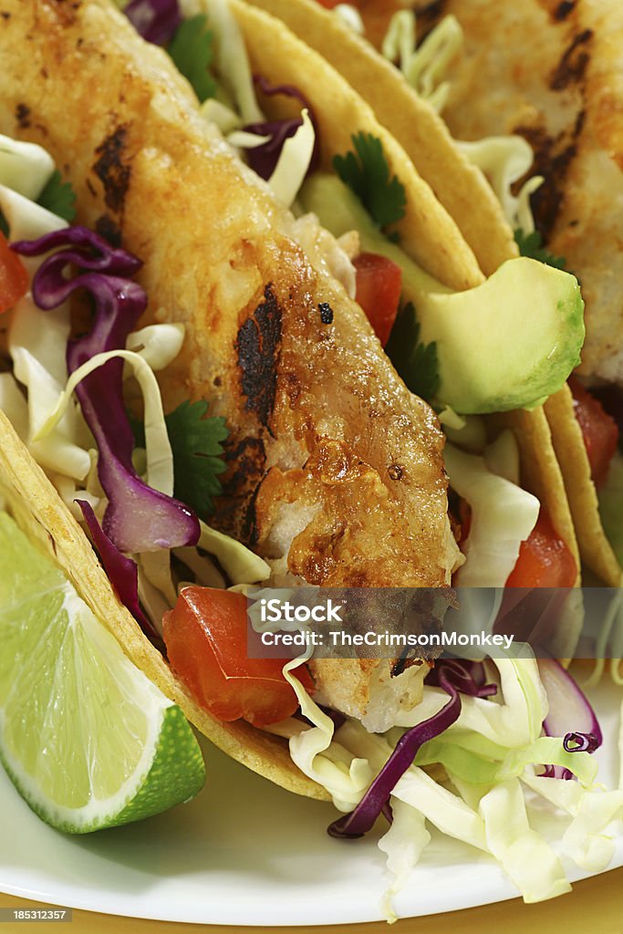 Tacos de peixe - Foto de stock de Molho Verde royalty-free