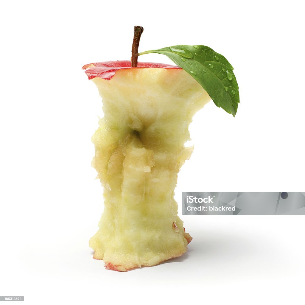 食べるレッドアップル - りんごの芯のロイヤリティフリーストックフォト