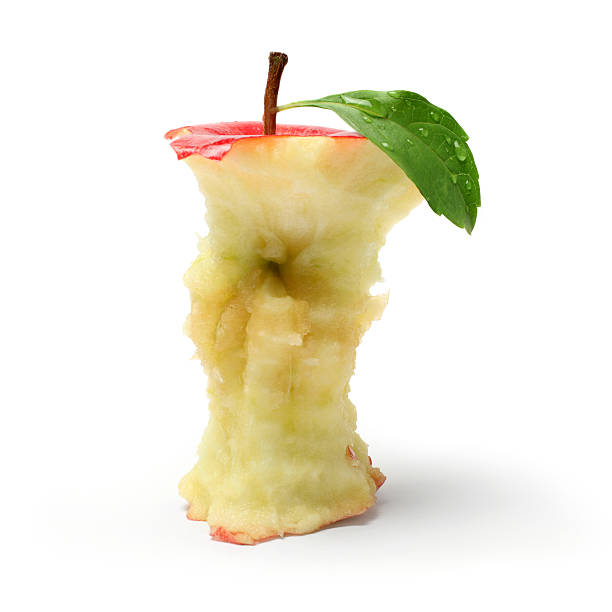 zjedzony czerwone jabłko - drop red delicious apple apple fruit zdjęcia i obrazy z banku zdjęć