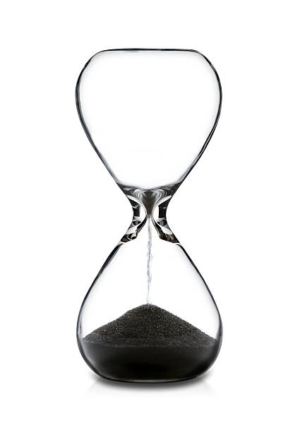 Empty Hourglass Hourglass with Clipping Paths. hourglass photos stock pictures, royalty-free photos & images