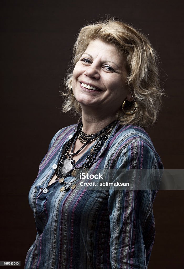 Sorrindo mulher sênior Retrato - Foto de stock de 55-59 anos royalty-free