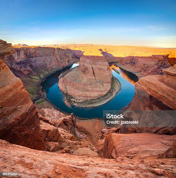 Подкова Bend — стоковые фотографии и другие картинки Подкова - река Колорадо - Подкова - река Колорадо, Плато, Восход солнца