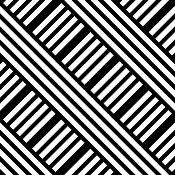 Vector illustration of Irregular striped pattern, on white background