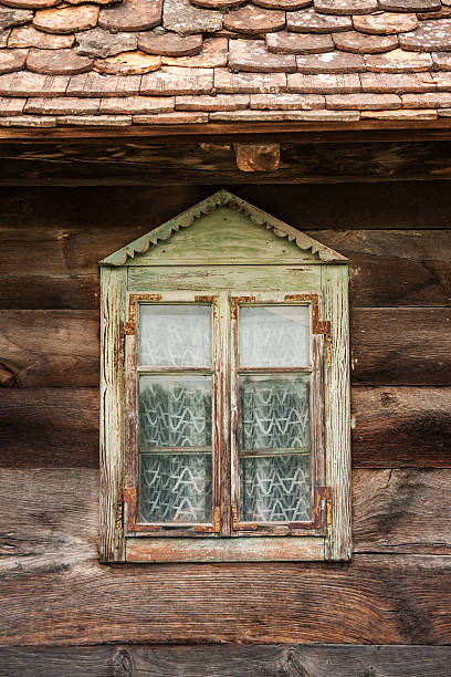 istock Windows of a wooden cottage 185314808