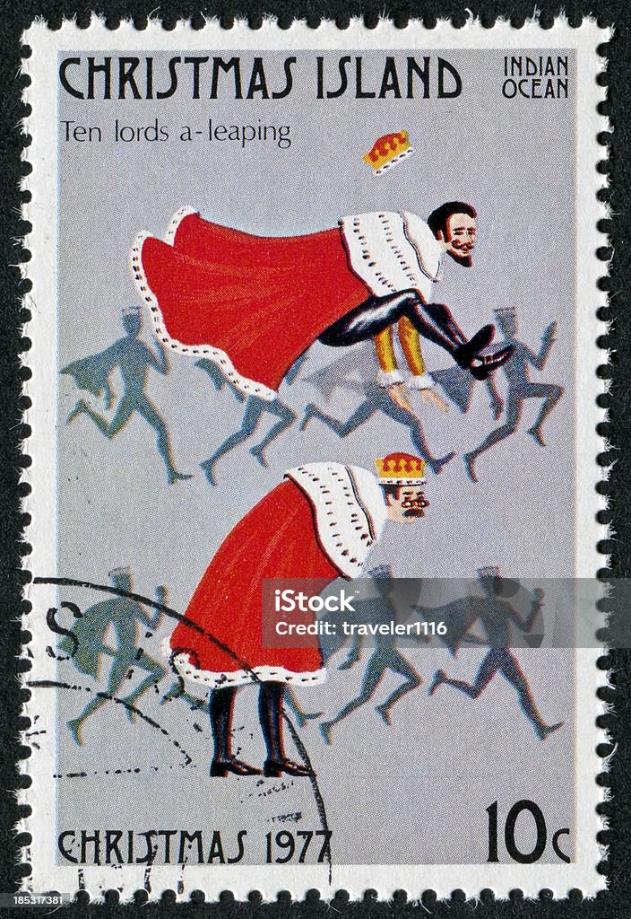 Diez de los Lores un del salto del sello - Foto de stock de Sello postal libre de derechos