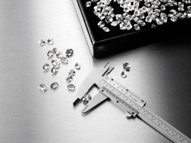 Calipers for Precision Diamond Measurment stock photo
