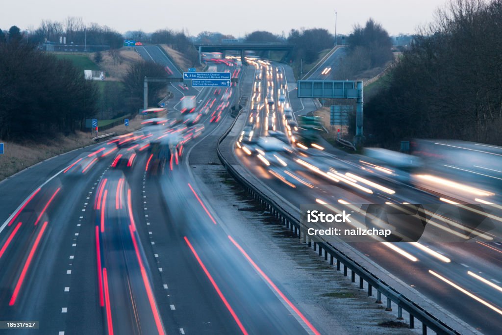 Motorway Traffic Heavy traffic on the M6 motorway in North West England M6 Motorway Stock Photo