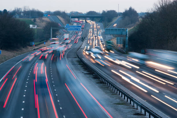 Motorway Traffic stock photo