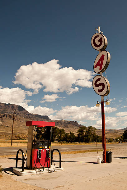 istock Gas Station In USA freeway 185317570