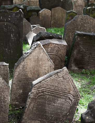 A view of the old Jewish cemetery in Prague.