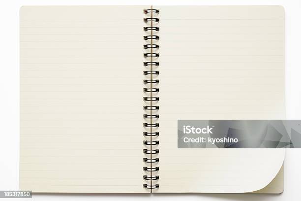 絶縁ショットのオープンリングノートに白背景 - ノートのストックフォトや画像を多数ご用意 - ノート, 日記, 開いている