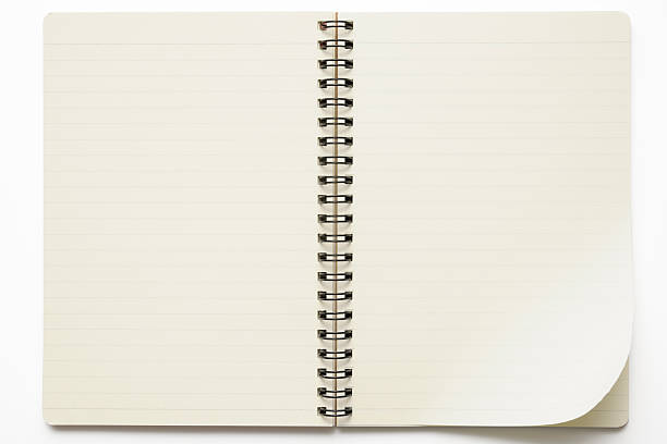 Blank notepad isolated on a white background.