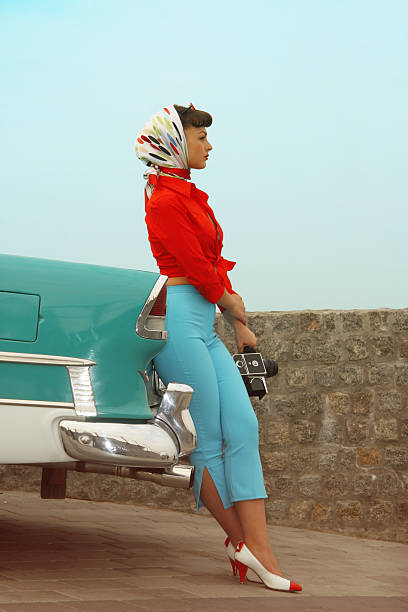 Beautiful Pin-Up Girl Near The Vintage Car Emulations of vintage style photography.See full Lightbox pin up girls and cars stock pictures, royalty-free photos & images
