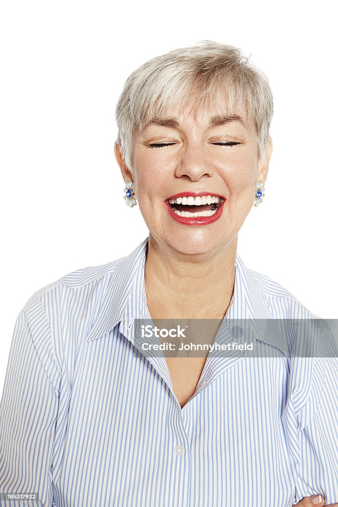Femme Senior rire à haute voix - Photo de Troisième âge libre de droits