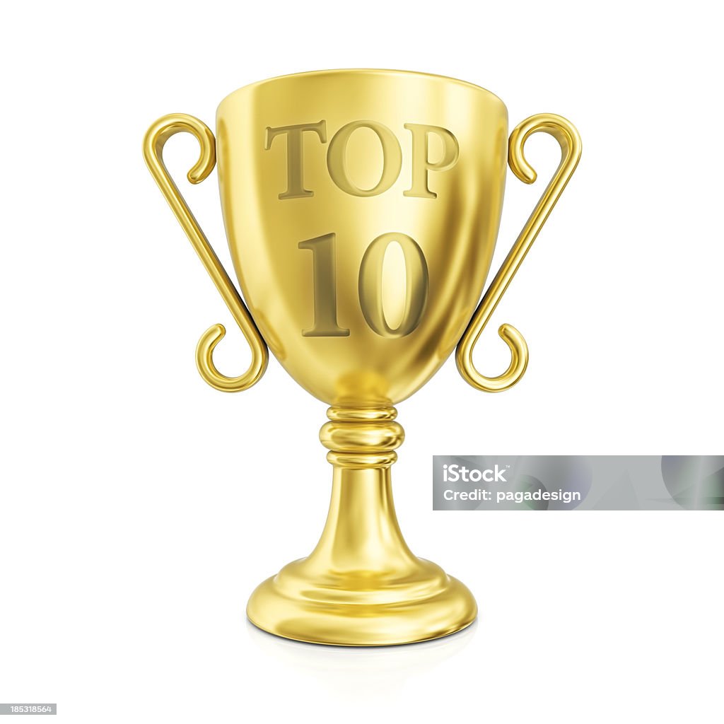TOP 10 cup - Lizenzfrei Gold - Edelmetall Stock-Foto