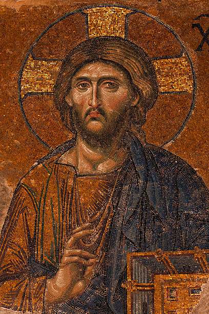 impero bizantino mosaico di gesù cristo - pantocratore foto e immagini stock