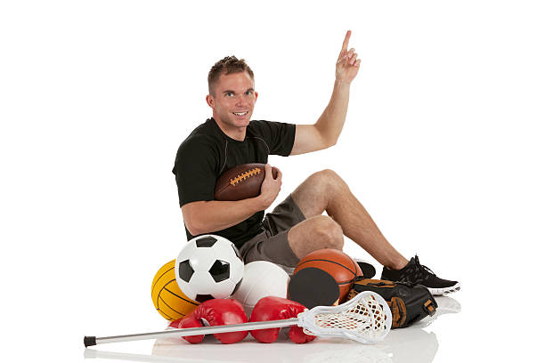 istock Man with sports equipments 185318751
