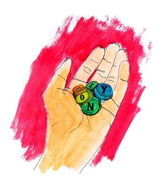 hand holding colored money