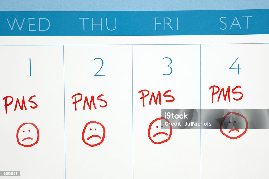 Kalender: PMS oder Menstruation Cycle - Lizenzfrei Prämenstruelles Syndrom Stock-Foto