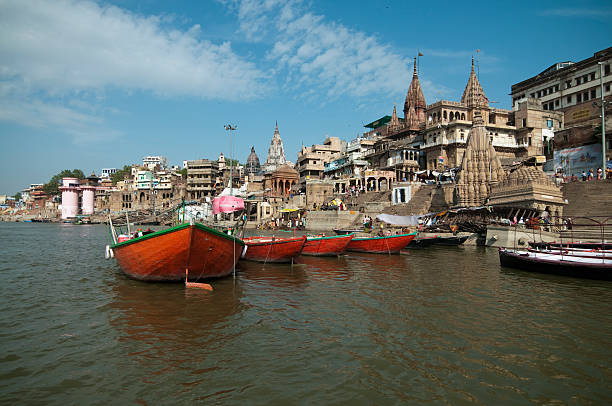 Varanasi holy city of india stock photo