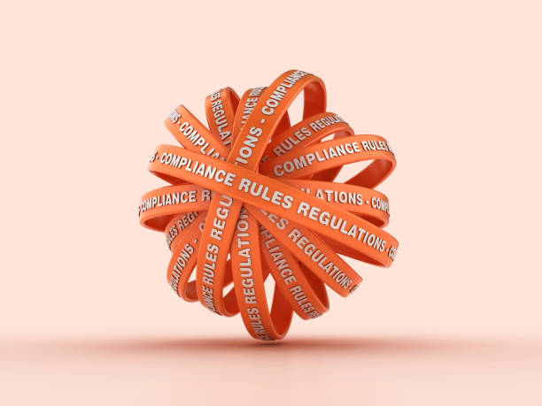 Circular Ribbons with COMPLIANCE RULES REGULATIONS Words Circular Ribbons with COMPLIANCE RULES REGULATIONS Words - Color Background - 3D Rendering research ethics stock pictures, royalty-free photos & images