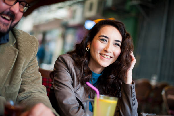 istock Couple Talking, Cafe, Outdoors 185319454