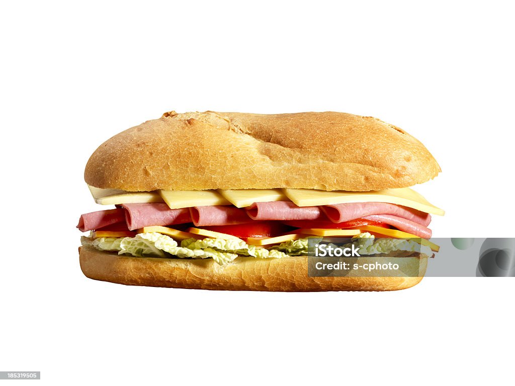 Sub sándwich Clipping Path (Borde de corte - Foto de stock de Fondo blanco libre de derechos