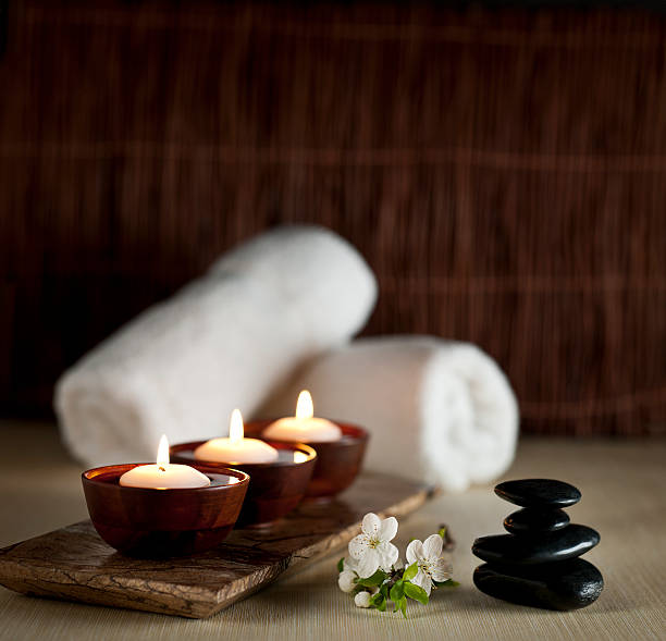 istock Floating Candles in a Zen Spa  -- XXL Background 185319569