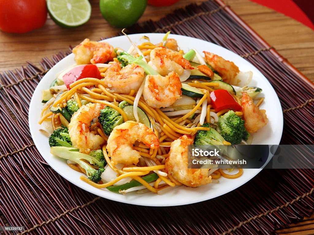 Garnelen Chow mein - Lizenzfrei Shrimp - Meeresfrucht Stock-Foto