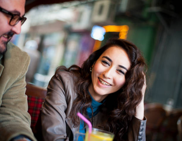 istock Couple Talking, Cafe, Outdoors 185320326
