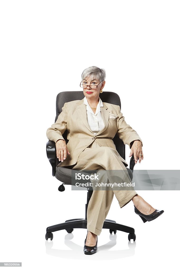 Terceira Feminina Chefe sentado na cadeira - Royalty-free Sentar-se Foto de stock