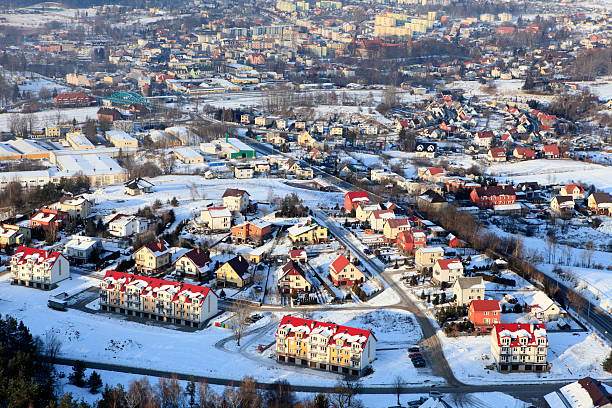 空から見た写真の bytówます。 - pomorskie province ストックフォトと画像