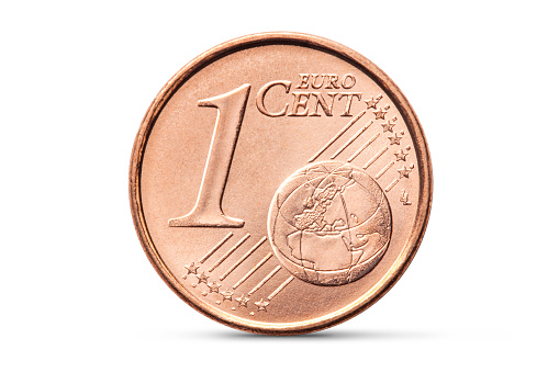 Monedas de un céntimo de euro photo