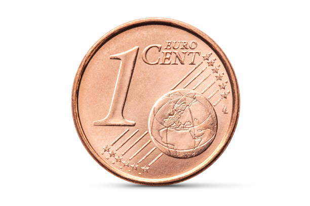monedas de un céntimo de euro - one euro coin fotografías e imágenes de stock