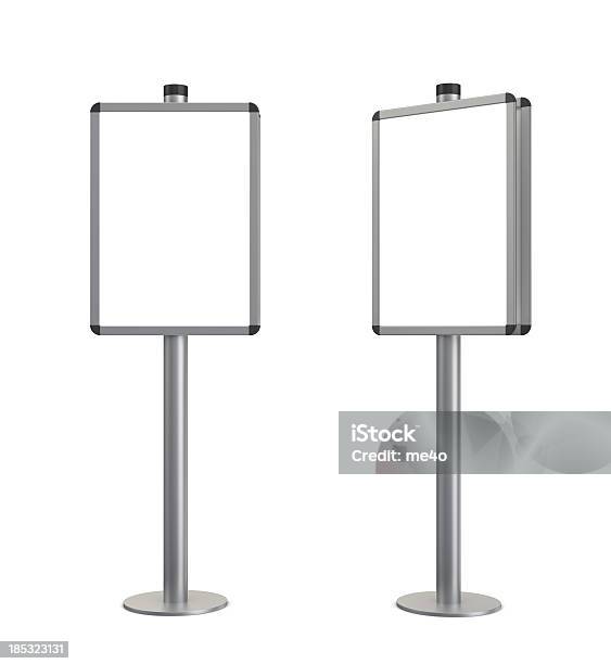 3d Blank Standing Information Stand Stock Photo - Download Image Now - Standing, Kiosk, White Background